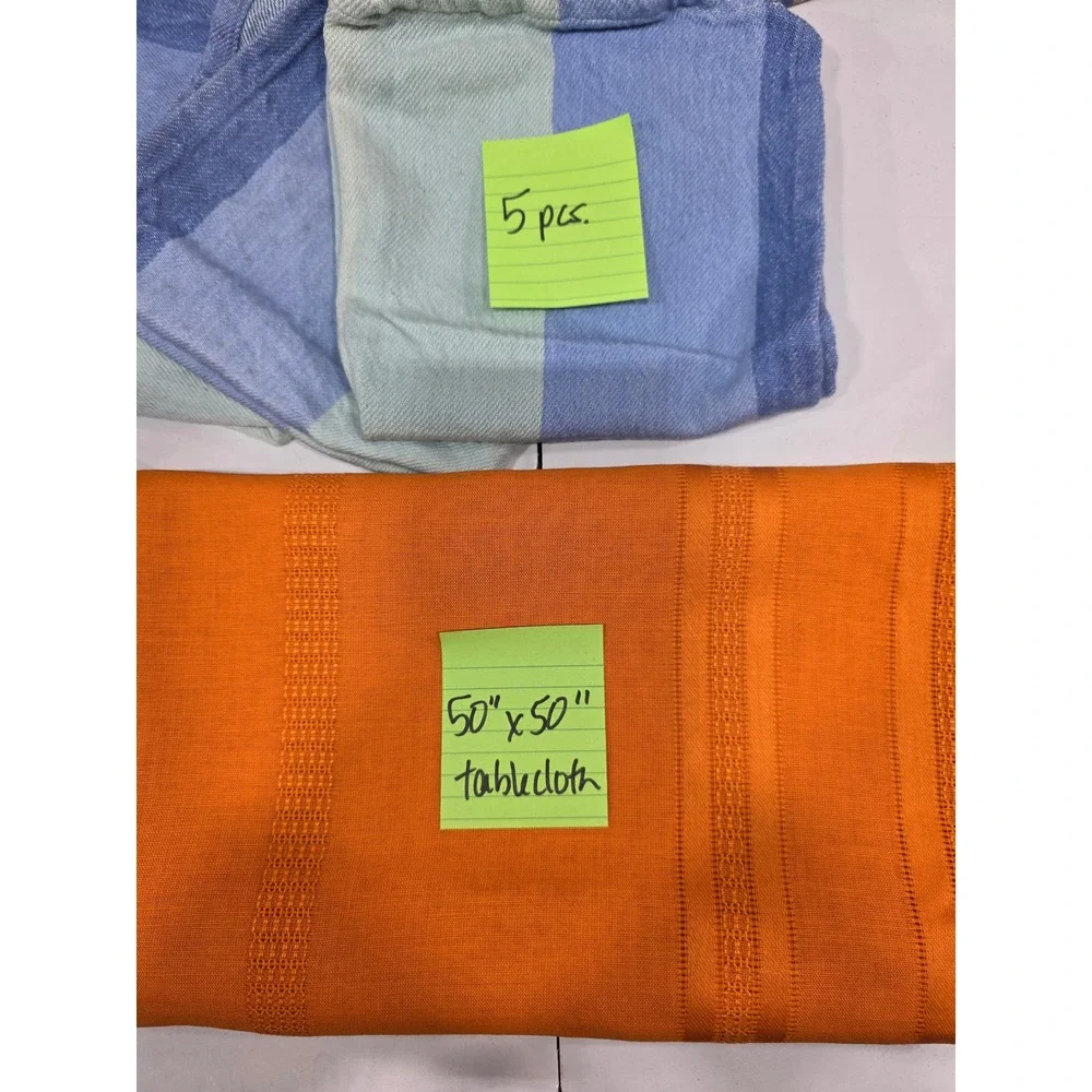 Table Linens Bundle: Orange Linen Tablecloth‎ Napkins Mixed Sets